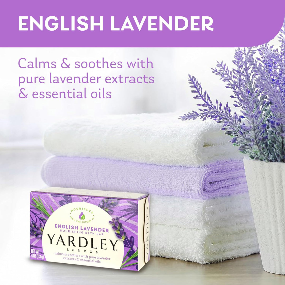 Yardley London English Lavender Bath Bar, 120g