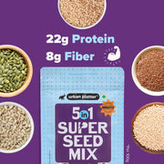 Urban Platter Unroasted 5-in-1 Super Seed Mix, 250g (High Protein & Fiber | Pumpkin, Sunflower, Watermelon, Sesame & Flax Seed Blend | Raw & Ready-to-Eat Superfood Snack)
