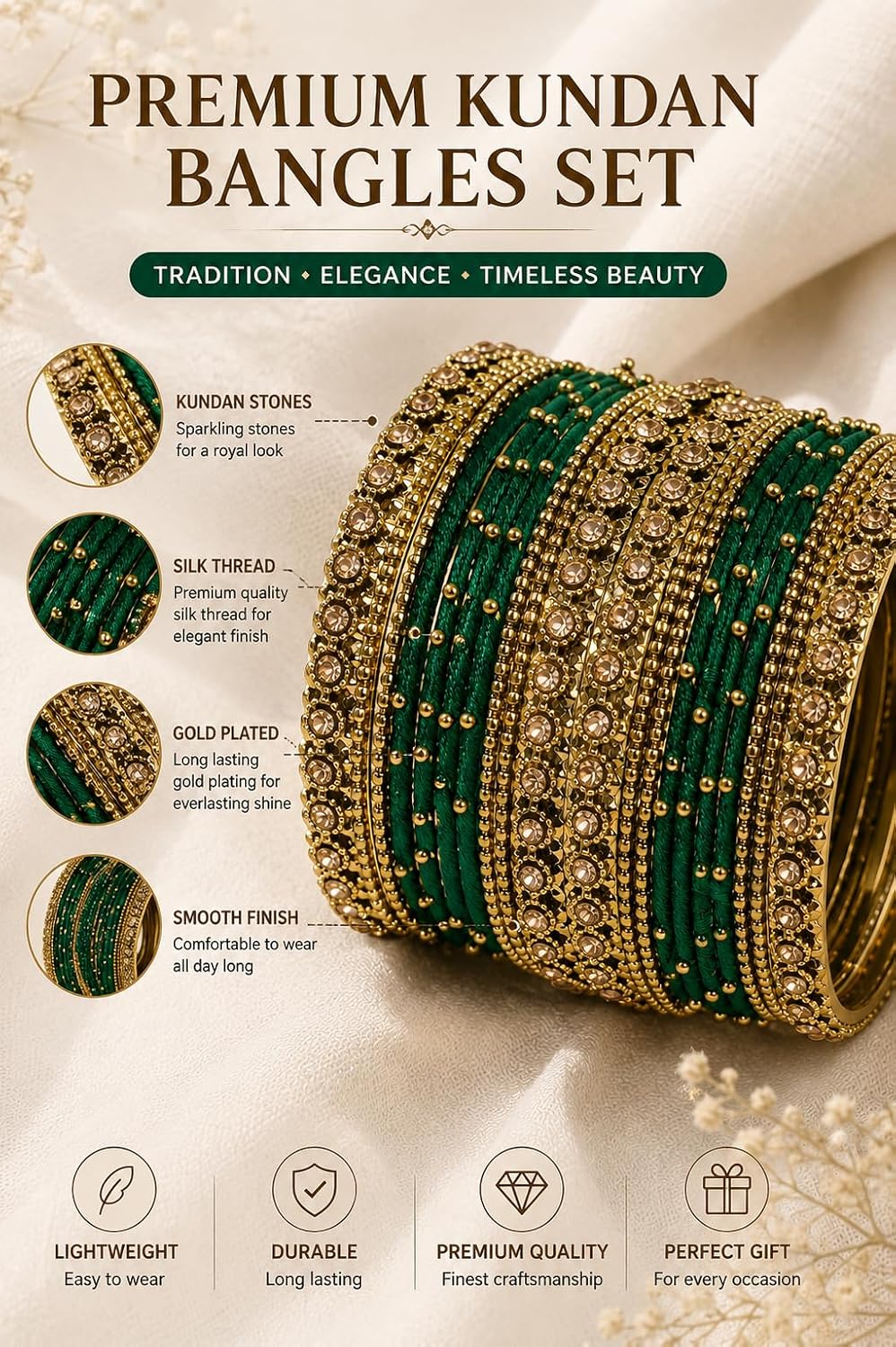 NMII Get your traditions Valentine Gift for Girls & Women Silk Thread Bangle Set With Zircon For Womne & Girls