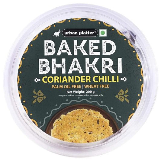 urban platter Baked Coriander Chilli Bhakri, 200gm (Wheat Free, Traditional Gujarati Snack)