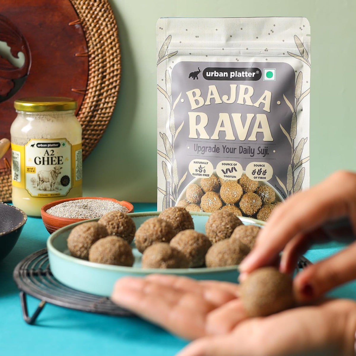 Urban Platter Bajra Rava, 500g (Naturally Gluten-Free | Source of Protein & Fibre | A Smart Swap for Regular Sooji | Perfect for Upma, Khichdi, Porridge, Halwa, Laddoos & More)
