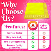 Bhakti Lehar Large Size Velvet Pooja Aasan for God Idol/Chowki Aasan Kapda Mat for Puja Table, Home Mandir and Temple - Pack of 2