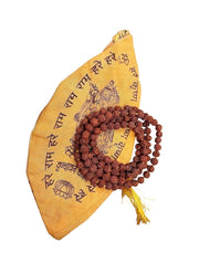 RudraDivine Natural 5 Mukhi Rudraksha Mala with Gomukhi Bag for Mantra Jaap & Wearing | Lab Certified 108+1 Beads Rudraksha Mala | Spiritual Meditation Prayer Mala for Men & Women