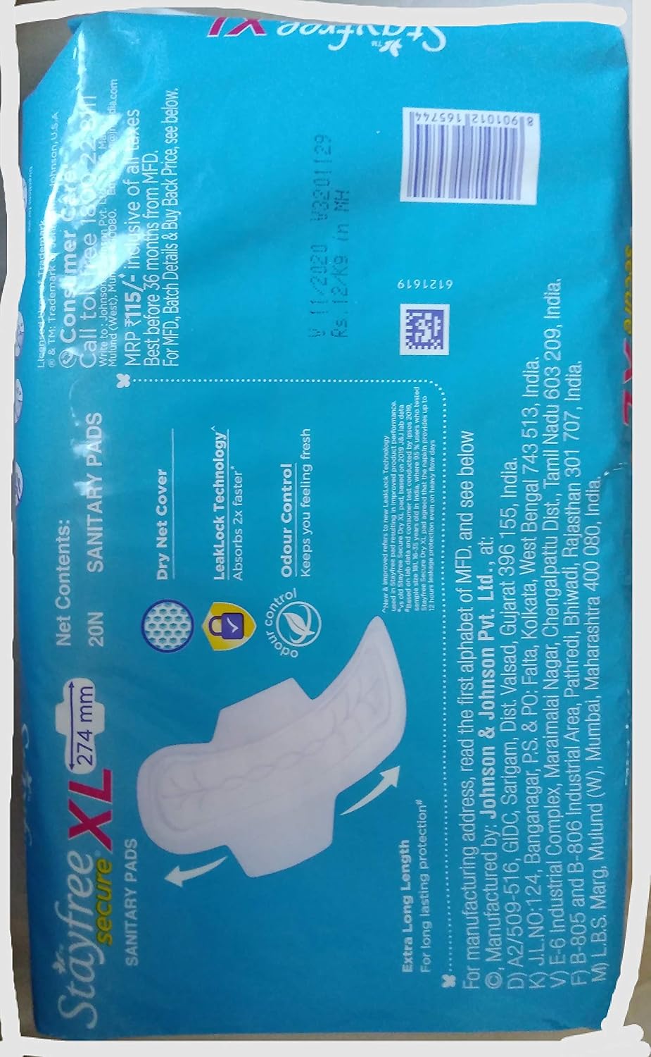 Stayfree Pads Pack of 20,Standard