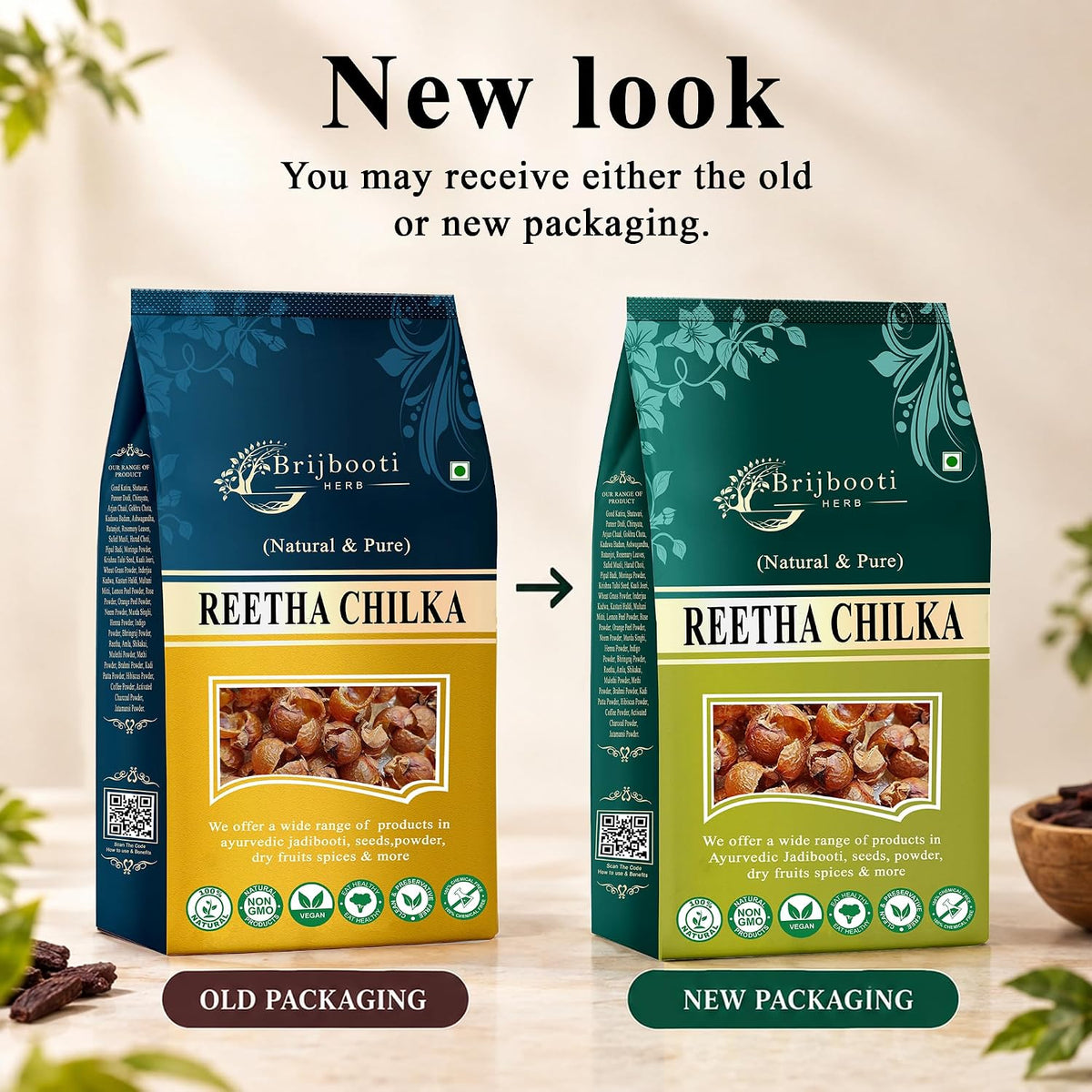 BrijBooti Sabut Reetha Without Seed/Seedless Soap Nuts For Normal Hair 800 Gram Natural