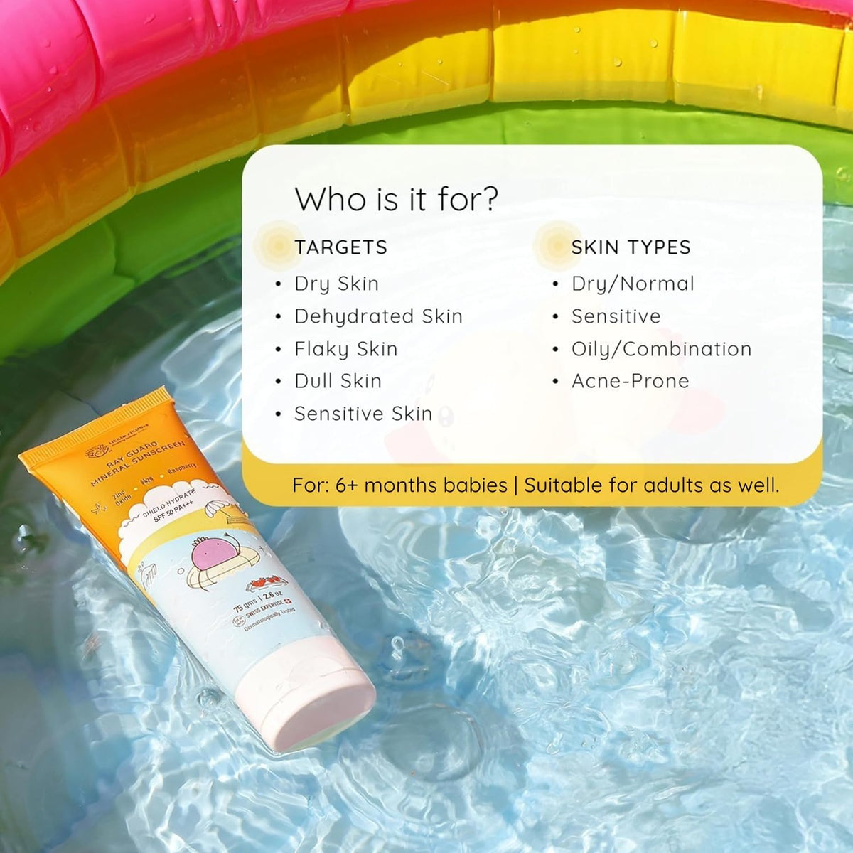 Little Rituals Mineral Baby & Kids SUNSCREEN Lotion Daily Use for Baby & Kids (0-15 years), SPF 50 PA+++ I No White Cast I UVA/UVB/IR + DIGITAL Wi-Fi & Bluelight Protection| Hypoallergenic| SWISS Technology | 75 gm