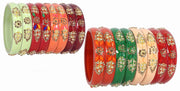 NMII Acrylic With Zircon Gemstone and Beads Studded Glossy Finished Kada Set For Women and Girls