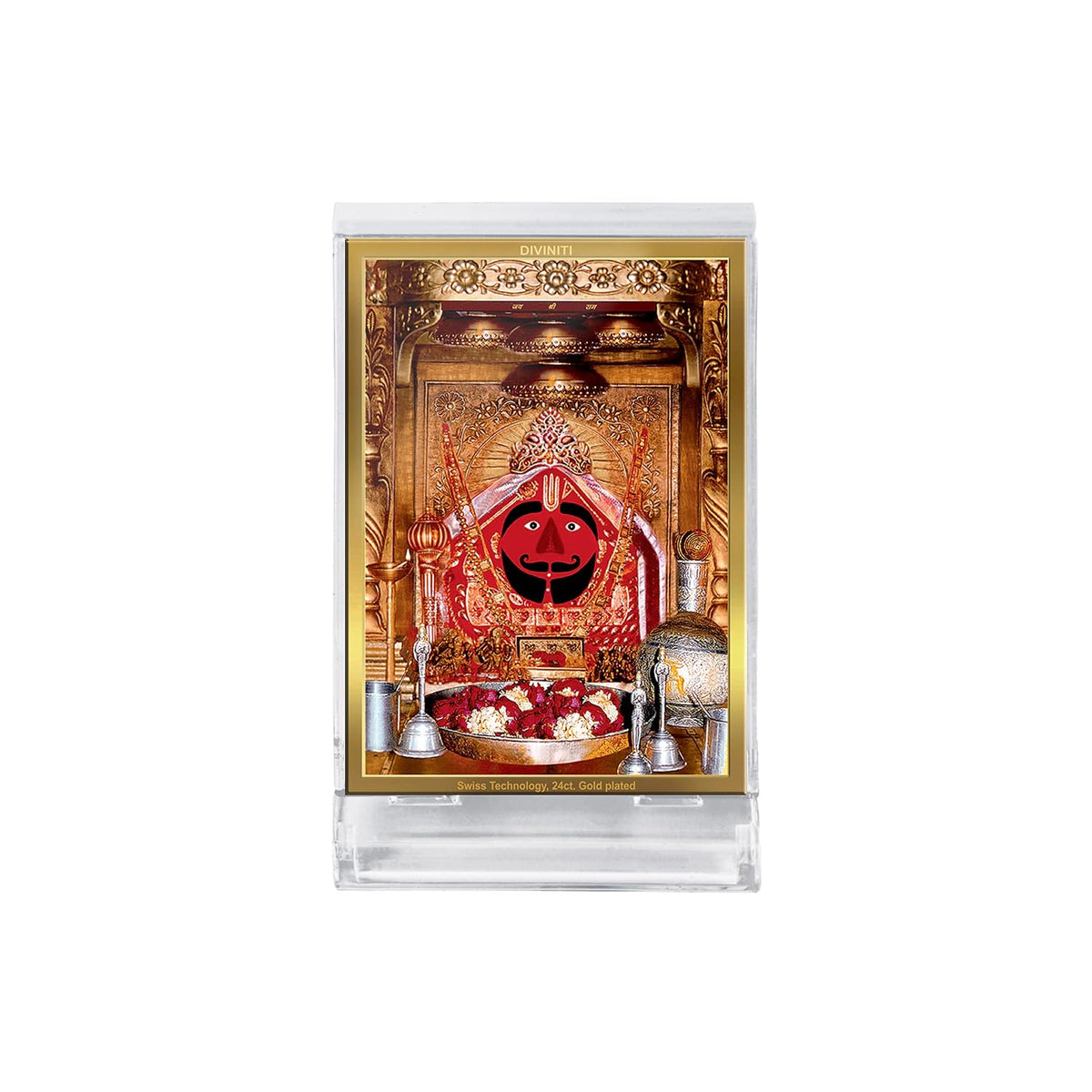 DIVINITI 24K Gold Plated Religious Car Dashboard Frame | Premium God Idol Frame for Car, Home Mandir & Office Table | Spiritual Gift, Decorative Showpiece | Salasar Balaji