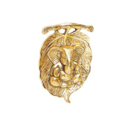 KridayKraft White Metal Leaf Ganesh Main Door Hanging for Home Decor