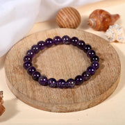 Astrodidi Natural Certified Amethyst Stone Bracelet for help in Promoting Calmness, Relieving Stress and Enhancing Spiritual Awareness | Reiki Feng-Shui Healing Crystal Gemstone Bracelet for Men and Women