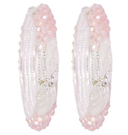 NMII Stylish White Pearls & Alloy Metal American Diamond Bangles Kada Set For Women and Girls | Fancy Women's Kada | Girls' Bangles Bracelet | Kada Set For Wedding, Party, Occasion Wear-Set of 2