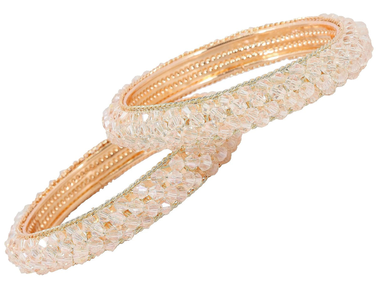 NMII Alloy Metal Stylish Fancy Pearls Bangles Bracelet Set For Women & Girls | Trending Metal Bangles | Women Bangles | Pearls Kada Set For Women | Bangles Set Wedding, Party, Daily- Pack of 2 Bangle