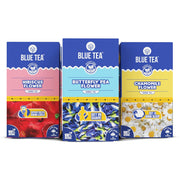BLUE TEA - Assorted Herbal Tea - (Butterfly Pea, Hibiscus, Chamomile) - 25 Tea Bags (Pack of 3) Plant Based | MANAGE WEIGHT | HELPS IN BLOOD SUGAR & SLEEP |Single Tear Tea Box | Easy Pull Sachets