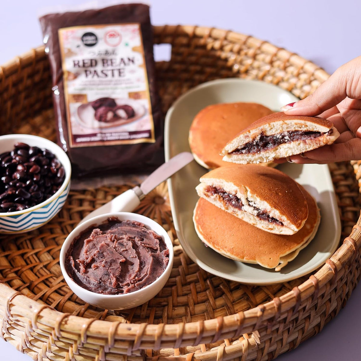 Urban Platter Red Bean Paste (Anko), 500g (Made with Adzuki Beans | Smooth & Less Sweet | Ready-to-Use Filling for Mochi, Dorayaki, Taiyaki & Baking)