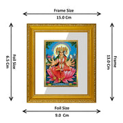 Diviniti Goddess Gayatri Gold Plated Wall Photo Frame, Table Décor| DG Frame 101 Size 1 and 24K Gold Plated Foil| Religious Photo Frame Idol For Pooja, Gifts Items (13.5 CM X 15.5 CM)