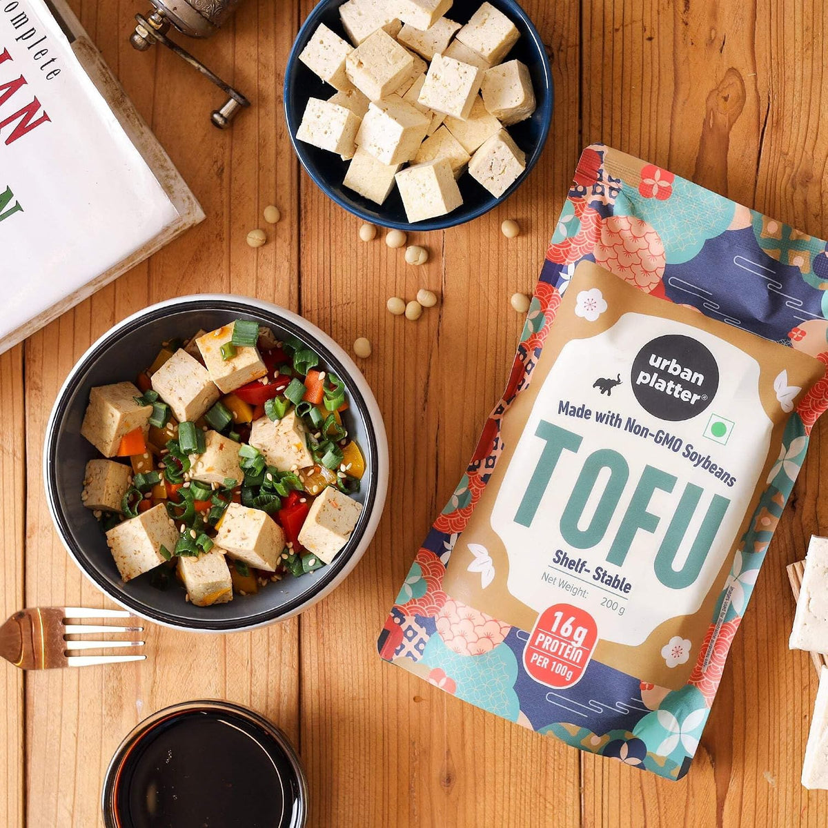 Urban Platter Firm Tofu, 200g (Ambient Storage | High in Protein | Preservative-Free | SOYA Paneer | Perfectly Plant-Based)