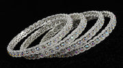NMII Premium Metal with Zircon Gemstone Kada Bangles Set For Women and Girls | Fancy Women's Kada| Stylish Metal Bangles Set- Pack of 4