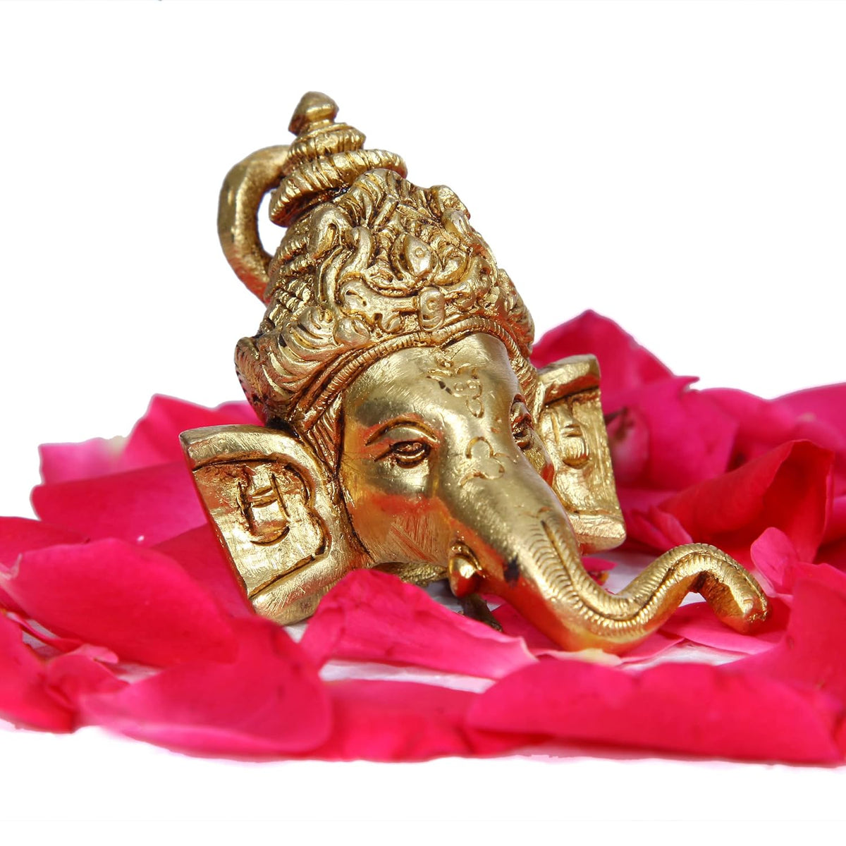 Aalayam Selveer Brass Wall Hanging Ganesha Face | Brass Ganesha Idol Wall Hanging 7 CM Height 170g Brass Gold Colour 1 No