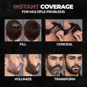 Beardo Blackout Hair Powder 4g - Brown | Root Touch Up for Grey Hair | Instantly Covers Grey Roots, Beard Patches & Bald Spots | Thick Brown Fiber Hairline Powder | Highly Pigmented, Long-Lasting & Matte Finish | Root Cover-up