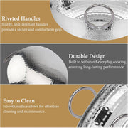 Parage 1 Pieces Stainless Steel Hammered Kadhai 2 LTR with Heavy Bottom for Kitchen/Utensils for Cooking, Deep Frying | Gas Stove Friendly Cookware (Silver)