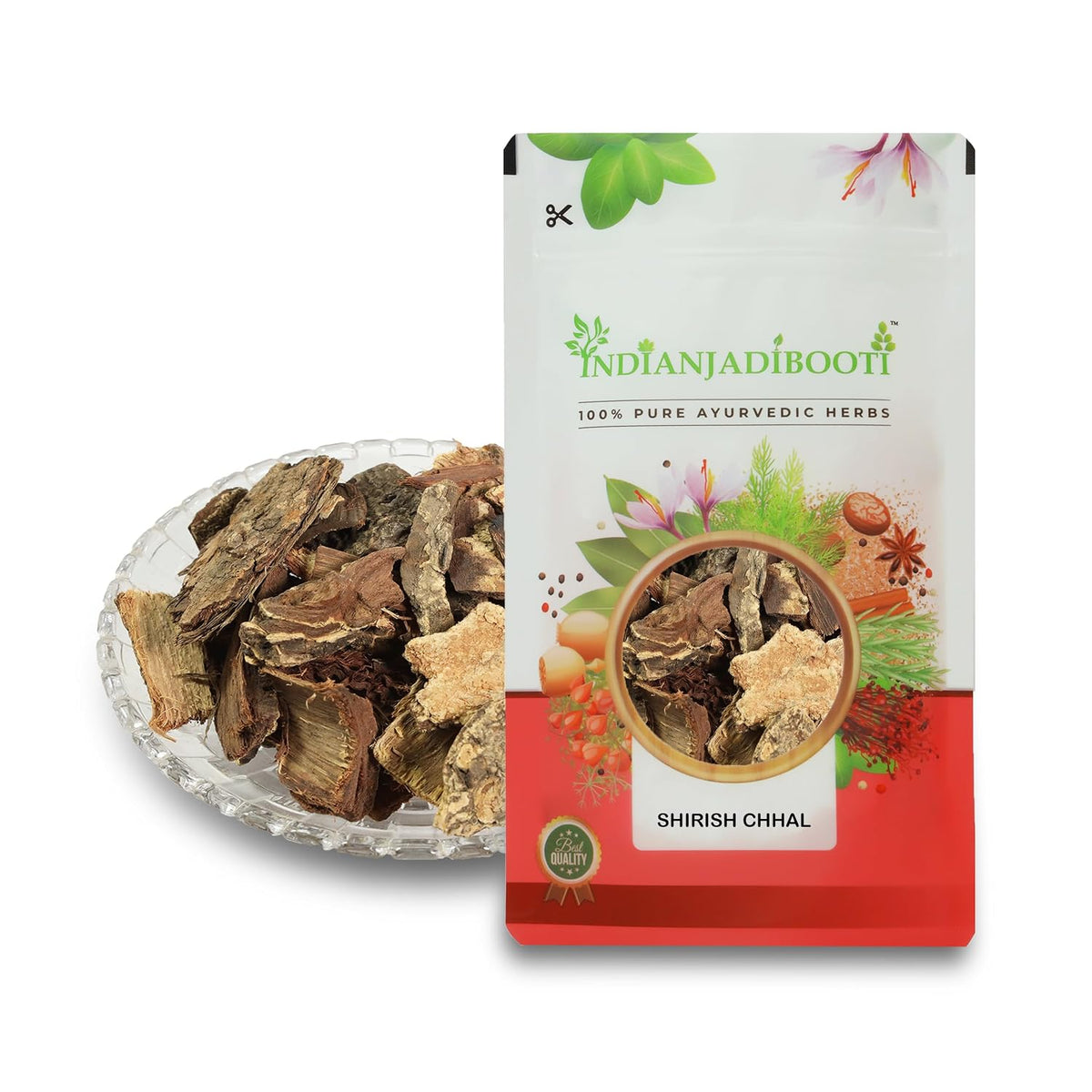 IndianJadiBooti Shirish Chaal (Albizia lebbeck Bark) - Pack of 2 x 100g (Total 200g) | Natural Skin Detox, Anti-Allergy & Respiratory Support Herb | Raw Siris Bark