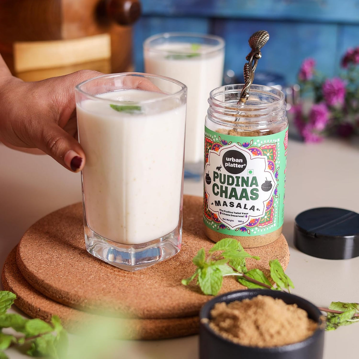 Urban Platter Pudina Chaas Masala, 100g (Everyday Refreshment Essential | Digestive-Friendly | Additive & Preservative-free)