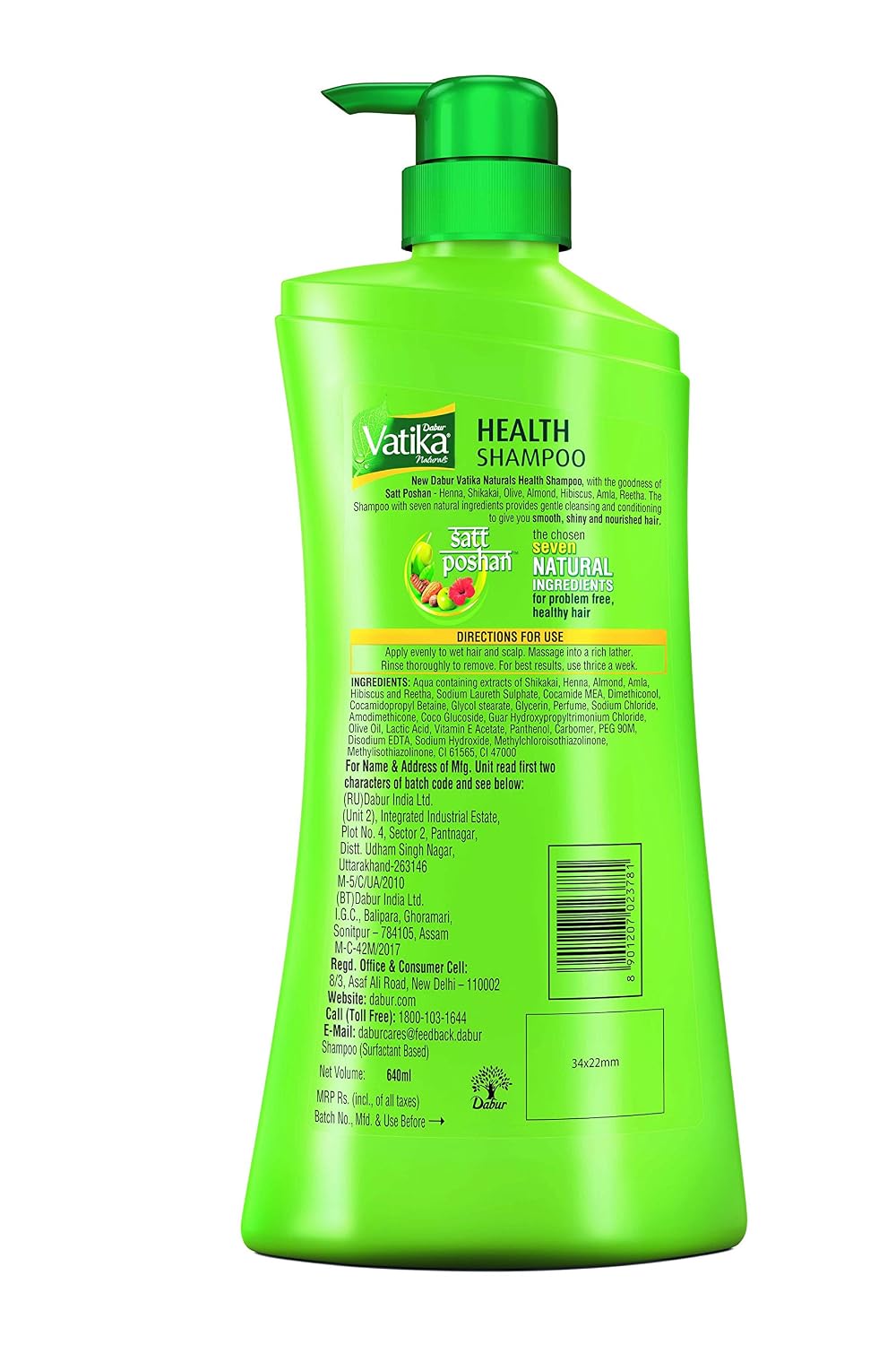 Dabur Vatika Health Shampoo, 640ml