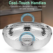 Parage 1 Piece Stainless Steel Hammered Kadhai 1.2 LTR. with Heavy Bottom for Kitchen/Utensils | Cooking, Deep Frying | Gas Stove Friendly Cookware (Silver)