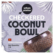 urban platter Checkered Coconut Bowl, 1 Unit (Light Weight | Jumbo Size | Eco-Friendly)