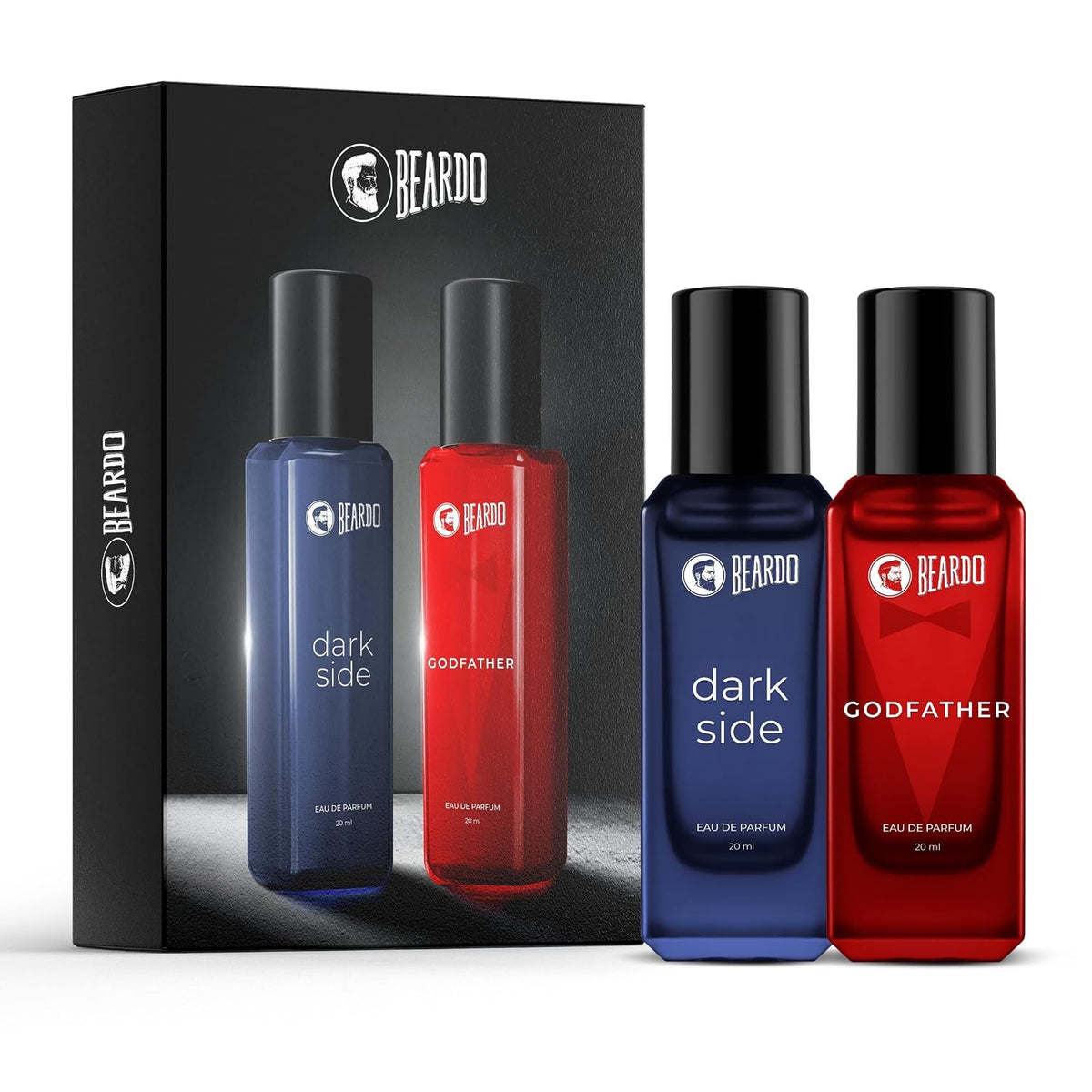 Beardo Darkside & Godfather Perfume for Men, 20ml x 2 | Godfather EDP with Aromatic, Spicy Perfume for Men Long Lasting Perfume for Date night fragrance | Fresh, Woody Premium Darkside fragrance | Ideal Gift for men |Gift for Brother