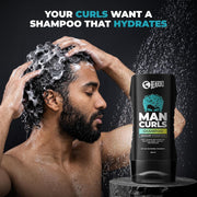 Beardo Man Curls Shampoo for Frizzy, Dry, Wavy & Curly Hair | Moisturizing Gentle Cleanser | Infused with Hyaluron, Avocado & Coconut | Sulphate, Silicone & Parabens Free | 200ml