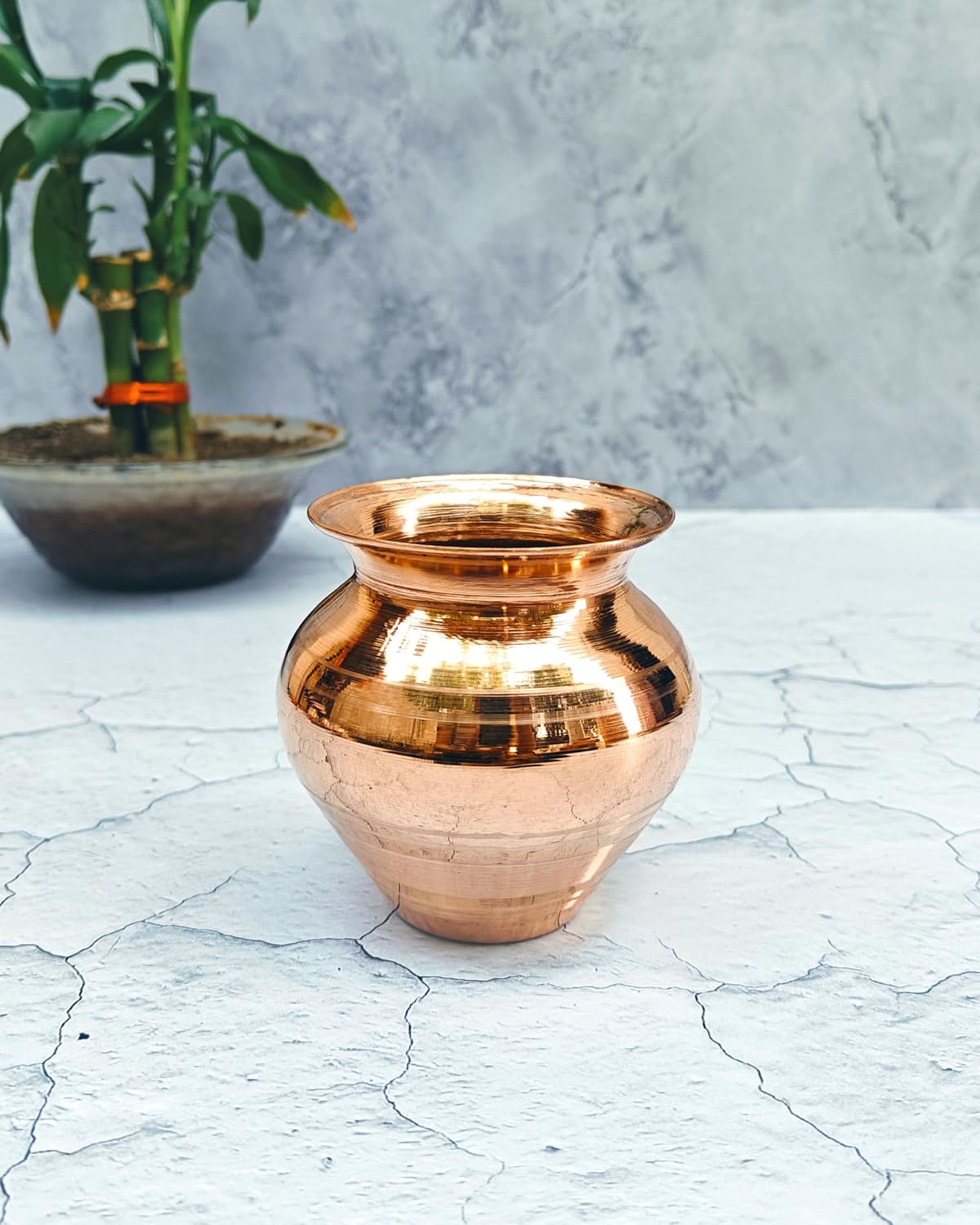 SHINDE EXPORTS Small Size Copper tamba lota Kalash for puja Drinking Water Pooja (9cm 85gms)