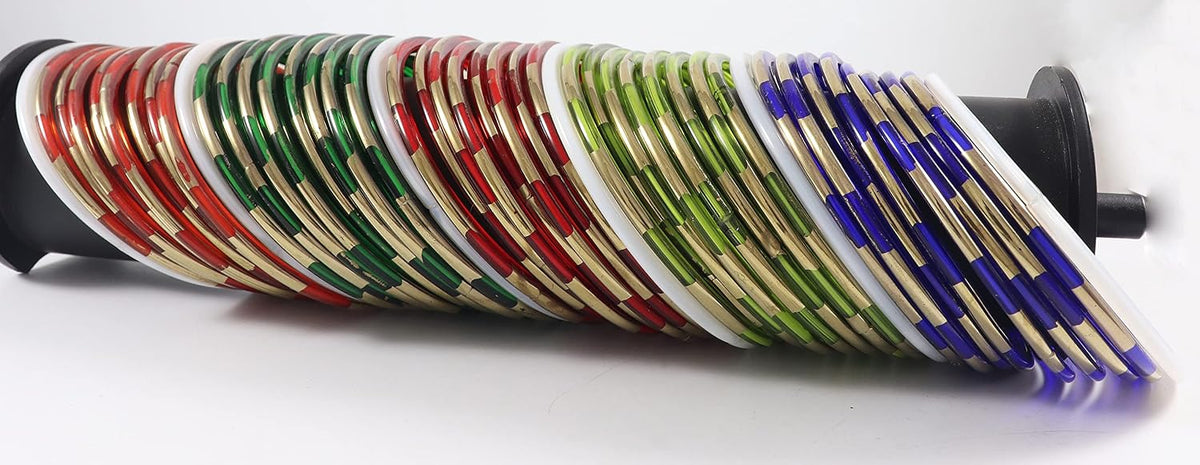 NMII Glass with Golden Polished and Glossy Bangle Set For Women/Girls