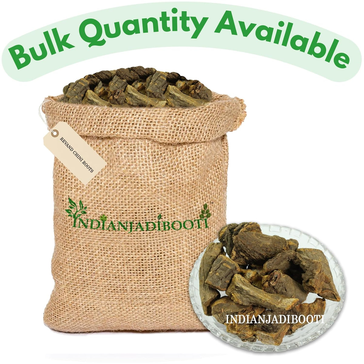 IndianJadiBooti Revand Chini | Indian Rhubarb Root (Rheum Emodi) | Natural Teeth Whitening Powder Ingredient | Supports Gum Health & Digestion | Whole Dried Herb | 100g Pack