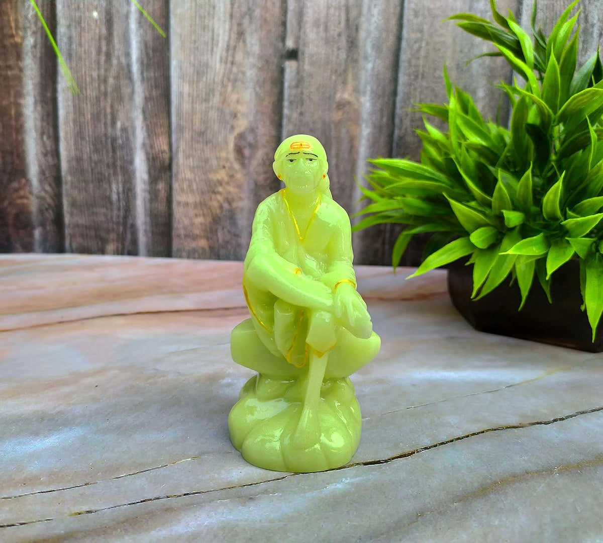 SHINDE EXPORTS shirdi saibaba Idol Radium/Radium saibaba/Radium saibaba Statue/saibaba Idol for car Dashboard Radium 4.5 inches