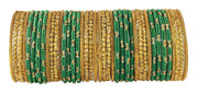 NMII Acrylic (Plastic) With Silk Thread & Beads Studded Worked Glossy Finished Kada Set For Women and Girls