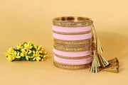 NMII Fancy Golden Latkan Metal Bangles Set For Women & Girls with Zircon Diamond & Velvet Finish | Stylish Women's Chuda Bangles | Girl's Bangles Bracelet For Wedding, Party, Occasion Wear-Set of 32