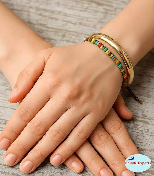 SHINDE EXPORTS gold plated gents kada stainless steel bangles for men and women daily use