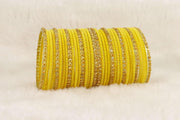 NMII Premium Glass & Golden Beads Velvet Bangle Set For Women and Girls | Velvet Chudi | Traditional Chudi Set | Designer Girl's Bangles Bracelet | Wedding, Party, Festive, Daily- Set of 34