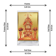 DIVINITI Rani Sati Photo Frame for Car Dashboard, Table Decor| ACF 3 Classic Rani Sati and 24K Gold Plated Foil| Religious Frame Idol for Pooja, Worship, Gifts Items (11.0 X 6.8 CM)