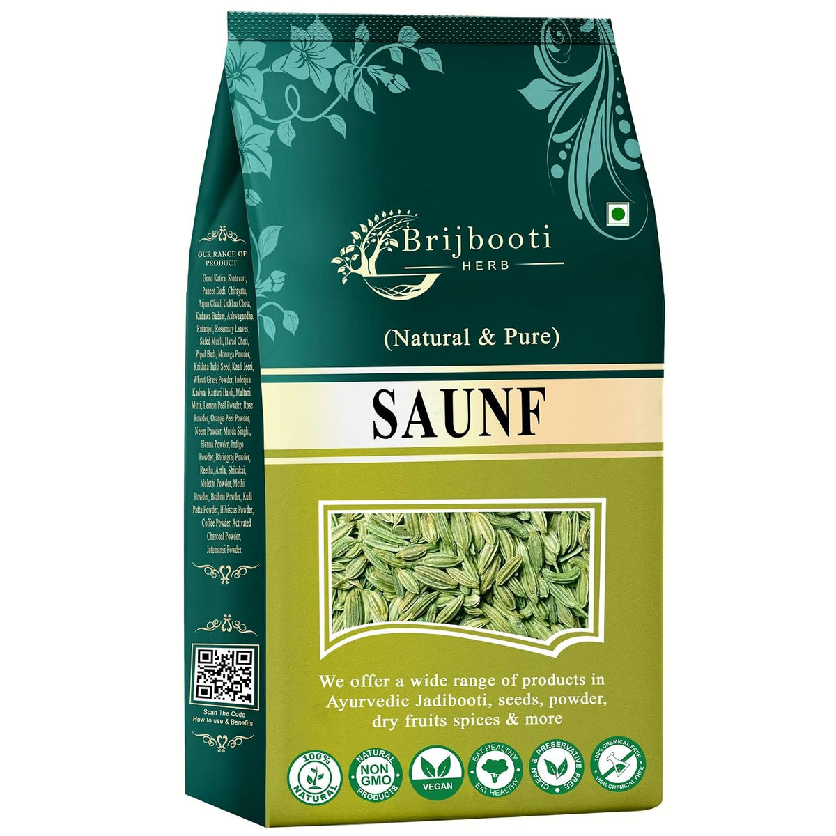 BrijBooti Saunf Moti - Natural Saunf Without Polish - Fennel Seeds Big - 800 Gr