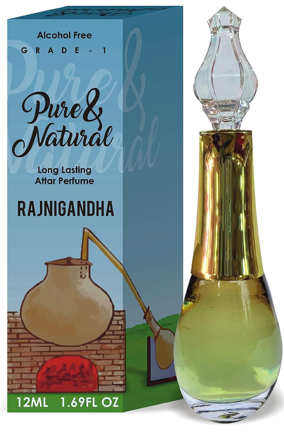 Parag Fragrances Rajnigandha Attar/Natural Perfume Oil 12Ml (Pure & Natural Diamond) Grade-1 Series Non-Alcoholic & Long Lasting Attar/Itra/Etra For Men/Online Attar