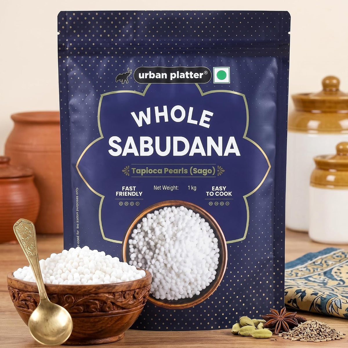 Urban Platter Tapioca Pearls Sabudana Sago, 1000 g