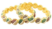 NMII Traditional Alloy Metal With Zircon Diamond Kada Bangles Set For Women & Girls | Designer Women's Kangan Chudi - Set Of 2 Kada