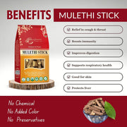 Brijbooti Mulethi Stick 200 Gram - Licorice Root - mulethi sticks for throat - Yashtimadhu - Liquorice - Skin and Hair Care