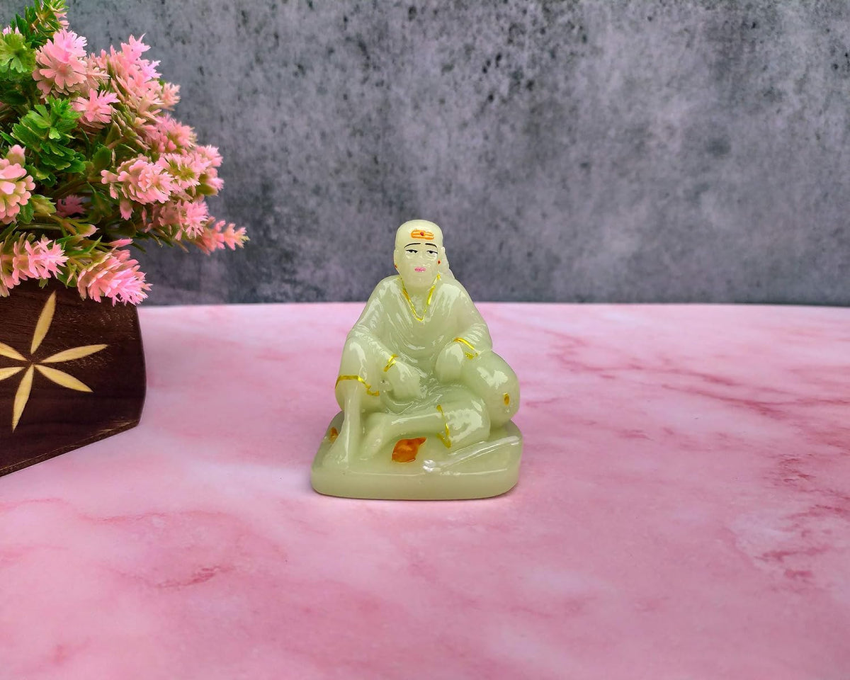SHINDE EXPORTS saibaba Idol/saibaba Idol for car Dashboard Radium/Radium saibaba Statue