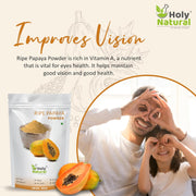 Holy Natural Ripe Papaya Fruit powder -100 GM | Also Called Carica papaya, papaw or pawpaw | Spray Dried Powder, Sugar Free, Rich source of phytonutrients, minerals and vitamins.