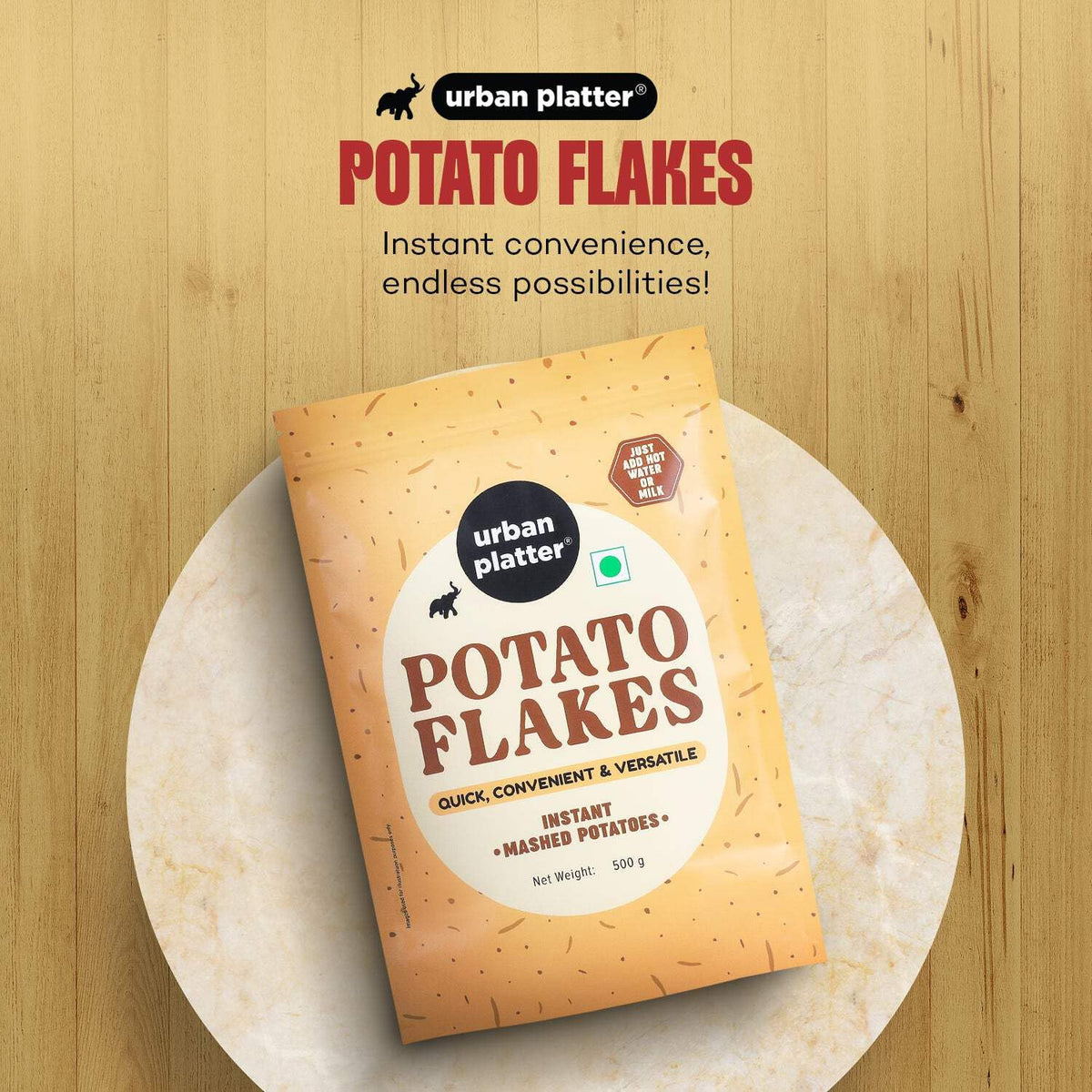 Urban Platter Potato Flakes, 500 g (Dehydrated Potato Flakes | Ready to Use Dried Potato Bits | Quick and Convenient)