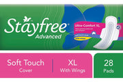 Stayfree Advanced XL Ultra Comfort Sanitary napkins with Wings for women(28 Count)
