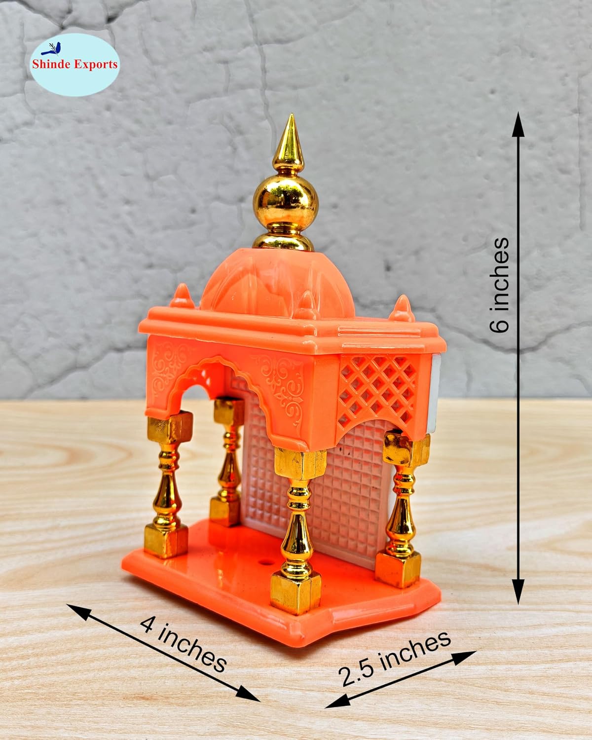 SHINDE EXPORTS Ganesha and Adiyogi Temple for car Dashboard Stand 6 inches (Empty Temple)